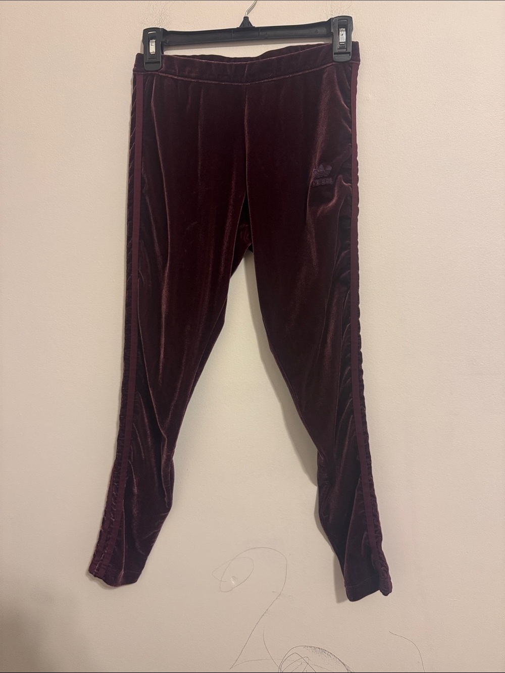 adidas Burgundy Velvet Leggings